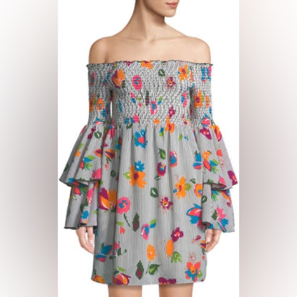 Nicole Miller Strapless Layered Floral Dress. Size L/XL‎